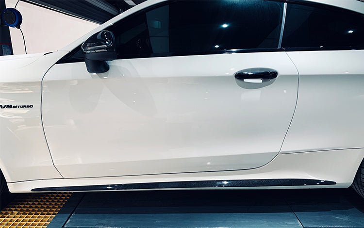 2015 - 2021 Mercedes Benz W205 C63 & S AMG Coupe Carbon Fiber Side Skirts Extension